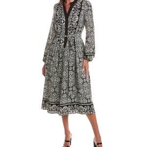 Gracia Black and White Long Sleeve Dress